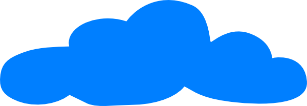 Original Png Clip Art File Solid Blue Cloud Svg Images (600x207), Png Download