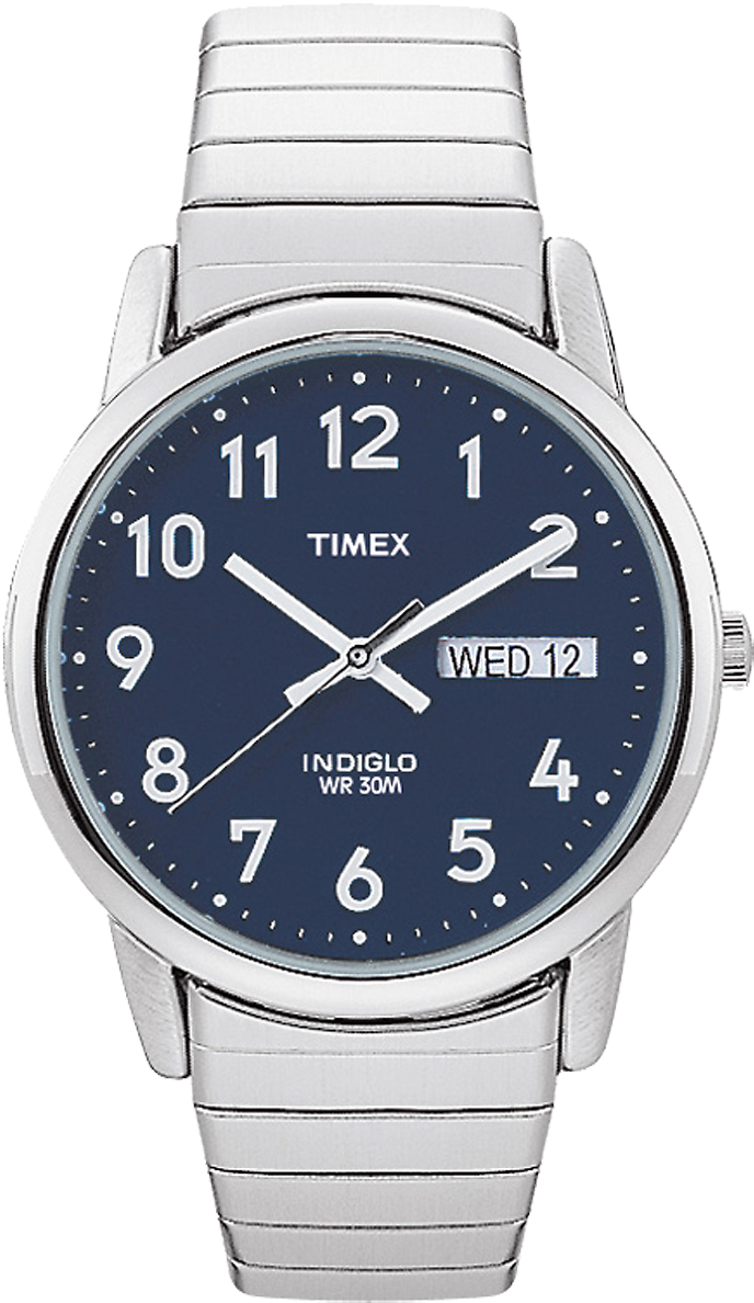 Easy Reader Day Date 35mm Expansion Band Watch - Timex Easy Reader Men's Watch Silver 35 (1000x1200), Png Download