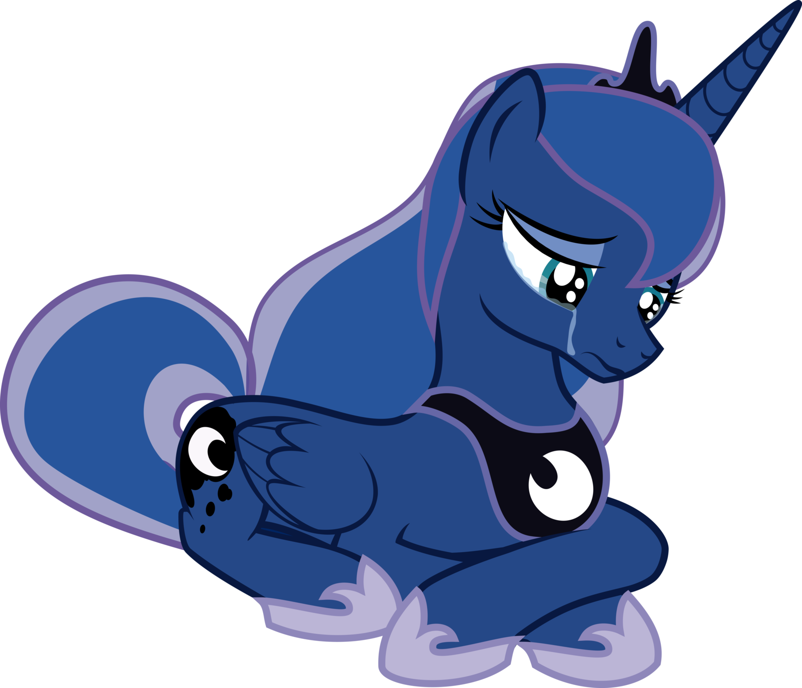 Princess Luna Hug Png - Mlp Princess Luna Sad (1600x1374), Png Download
