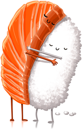 Sushi Hug (571x495), Png Download