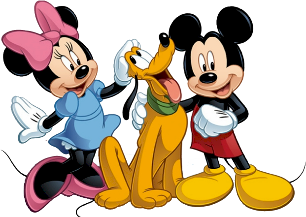Hug Clipart Disney Character - Mickey Minnie Pluto Png (647x459), Png Download