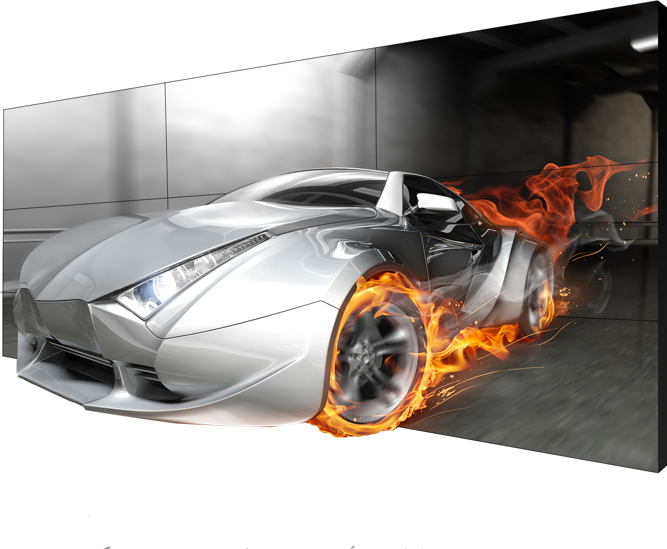 Calrity Matrix 3d Auto - Pps Imaging Eckleinwandbild Supercar In Flammen 1:1 (1920x1312), Png Download