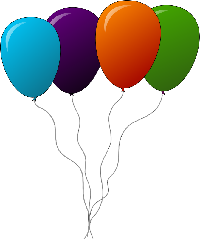 Balloon Clipart Colorful Balloon - Colorful Balloons Clipart (671x800), Png Download