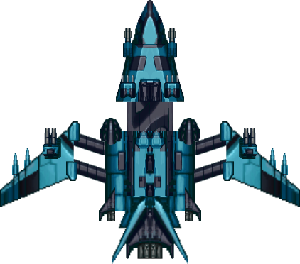Spaceship Fighter Ipod Opengameart - Space Ship 2d Png (422x372), Png Download