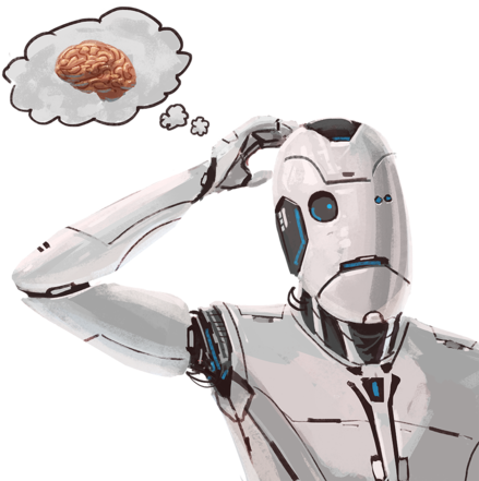 Thinker Robot 03 Scratch - Portable Network Graphics (1000x446), Png Download