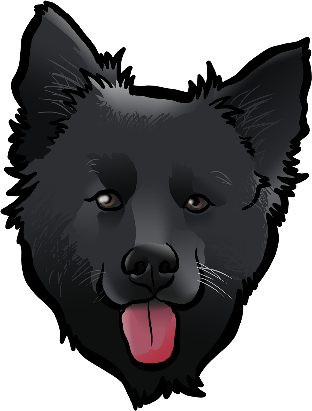 Teton - Cartoon Schipperke (1200x1543), Png Download