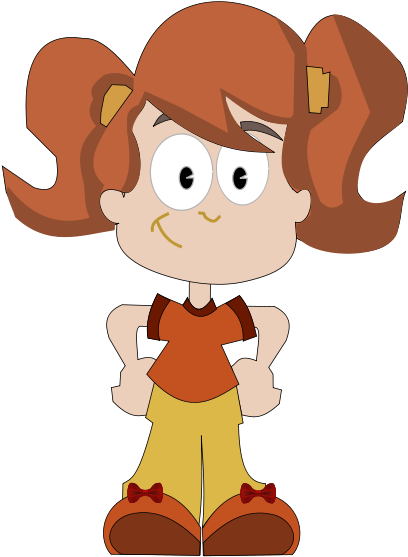 Free Cute Cartoon Girl Clip Art Png - Clip Art Cartoon Girl (450x615), Png Download