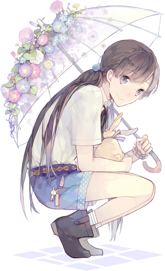 Anime Random Anime Girl 2 Render Png By Orihimeyuuka-d7bszp6 - Anime Girl Holding Umbrella (700x1070), Png Download