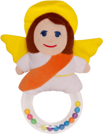 My Guardian Angel Rattle - Sacred Heart Toys Guardian Angel Baby Rattle (500x608), Png Download