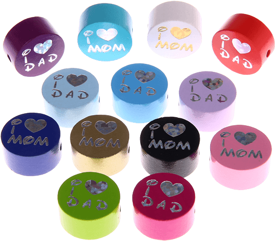 "i Love Mom / Dad" - Beads I Love Mom (550x550), Png Download