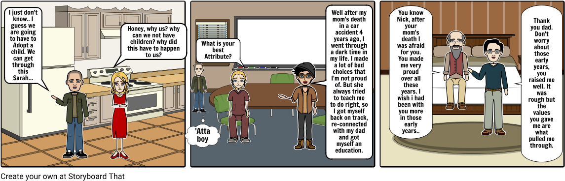 Nick And His Dad - Cartoon (1164x385), Png Download