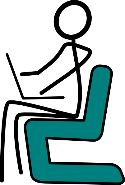 How To Set Use Chair Laptop Clipart (402x597), Png Download