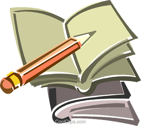 Pencil And Notebook Royalty Free Vector Clip Art Illustration - Lapis E Caderno Png (480x430), Png Download