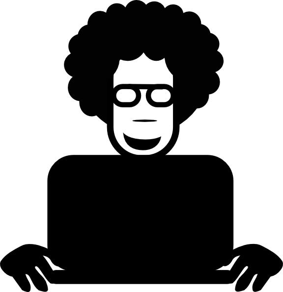 Clip Transparent Library Afro Clipart Line - Vector Bermain Laptop Png (576x596), Png Download