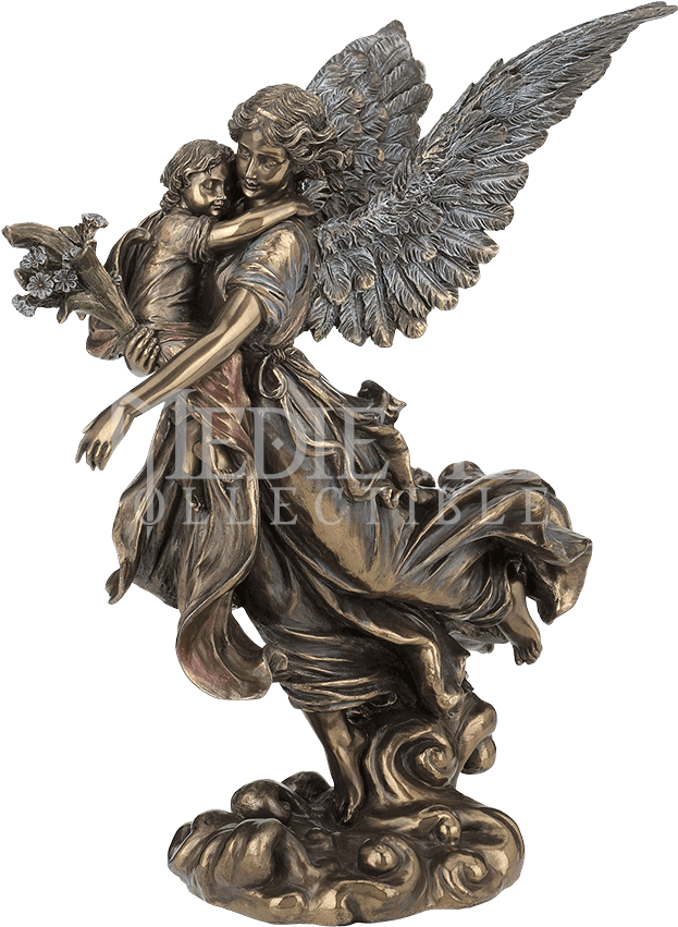Guardian Angel Carrying A Child - Ws-176 Статуэтка 'ангел-хранитель' (850x850), Png Download