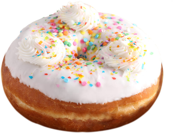 Donut Bar Menu Cake Batter - Donut (600x458), Png Download