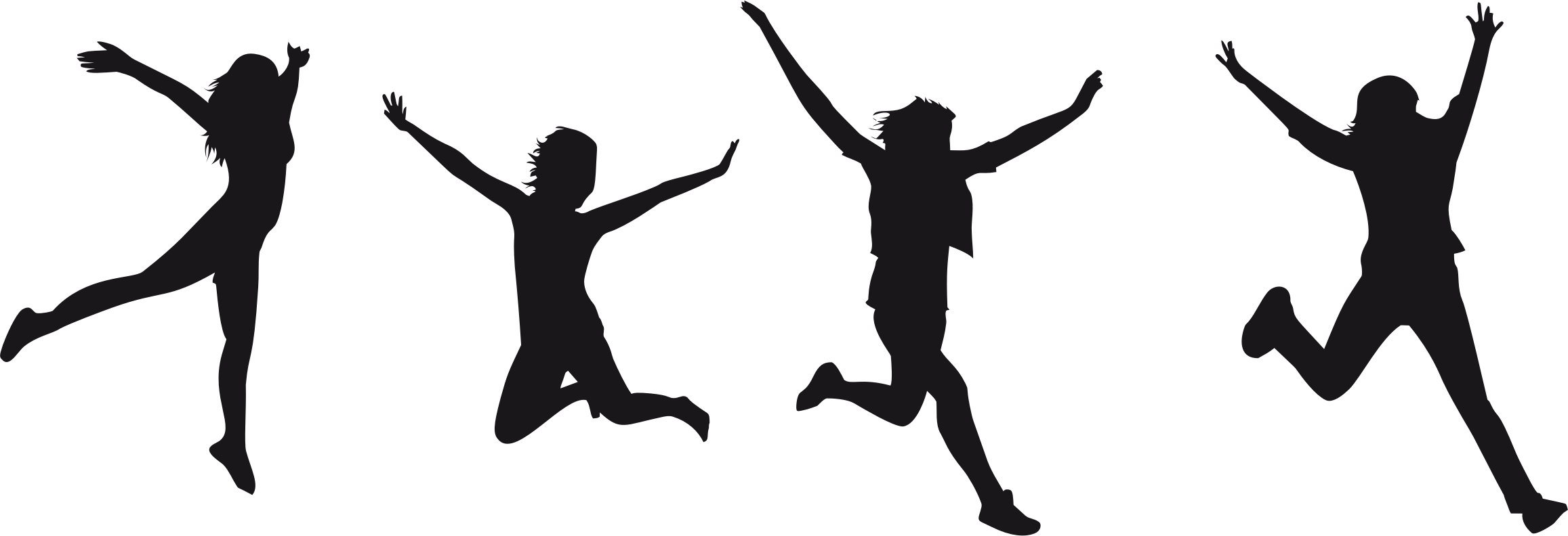This Free Icons Png Design Of Joy Jumping Silhouette (2314x792), Png Download