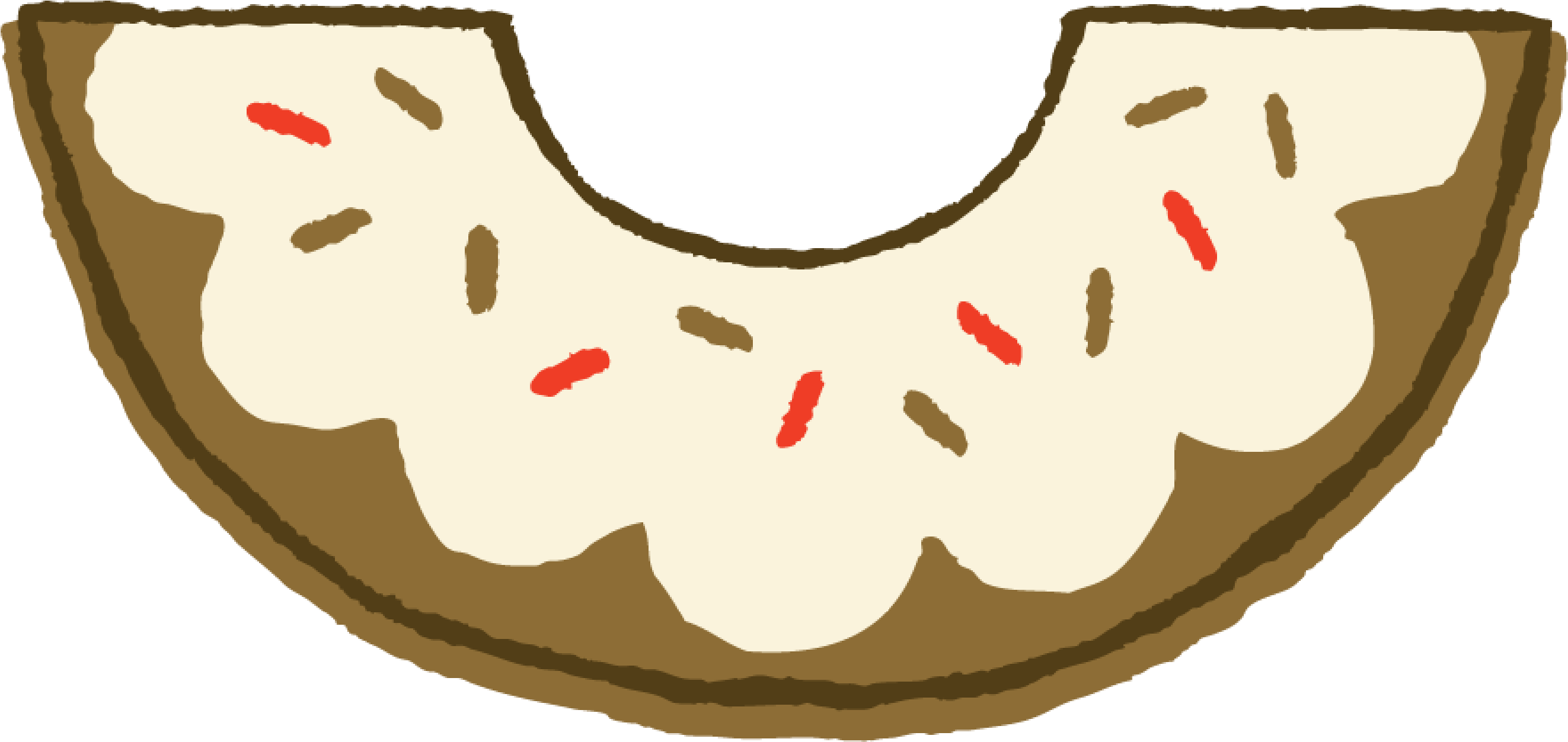 Doughnut Clipart Dozen Donuts - Half Donut Png (2821x1558), Png Download