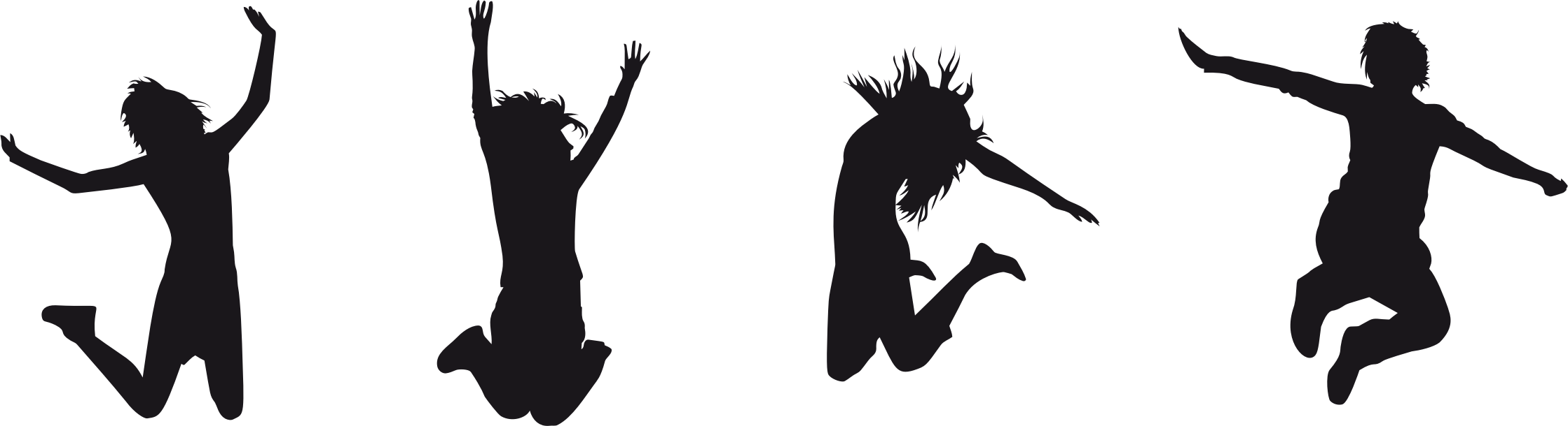 This Free Icons Png Design Of Joy Jumping Silhouette (2238x610), Png Download