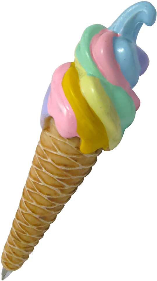 Pen Rainbow Icecream - Rainbow Ice Cream Cone Png (1100x1100), Png Download