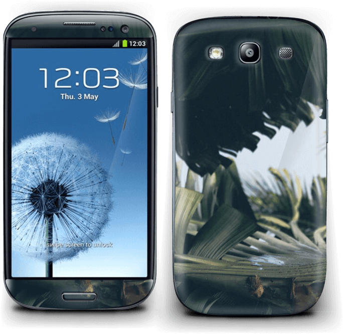 Tropical Leaves - Sim Free Samsung Galaxy S3 I9300 Android - Unlocked (800x713), Png Download