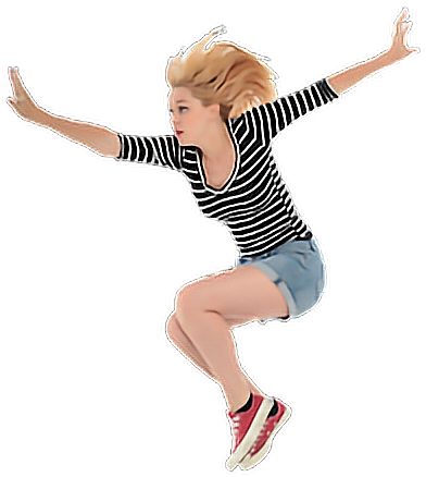 Ftestickers Girl Jump - Girl Jump (480x568), Png Download