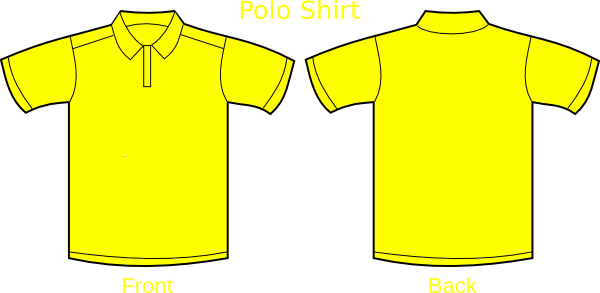Small - Polo Shirt Plain Yellow (600x293), Png Download