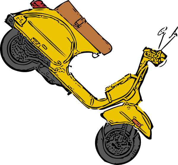 Scooter Clipart Yellow - Scooter Yellow Png (600x558), Png Download