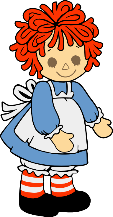 Doll Clipart Freckles - Draw Raggedy Ann And Andy (383x733), Png Download