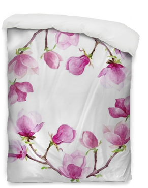 Magnolia Watercolor Wreath Floral Frame Border Wedding - Wedding (400x400), Png Download