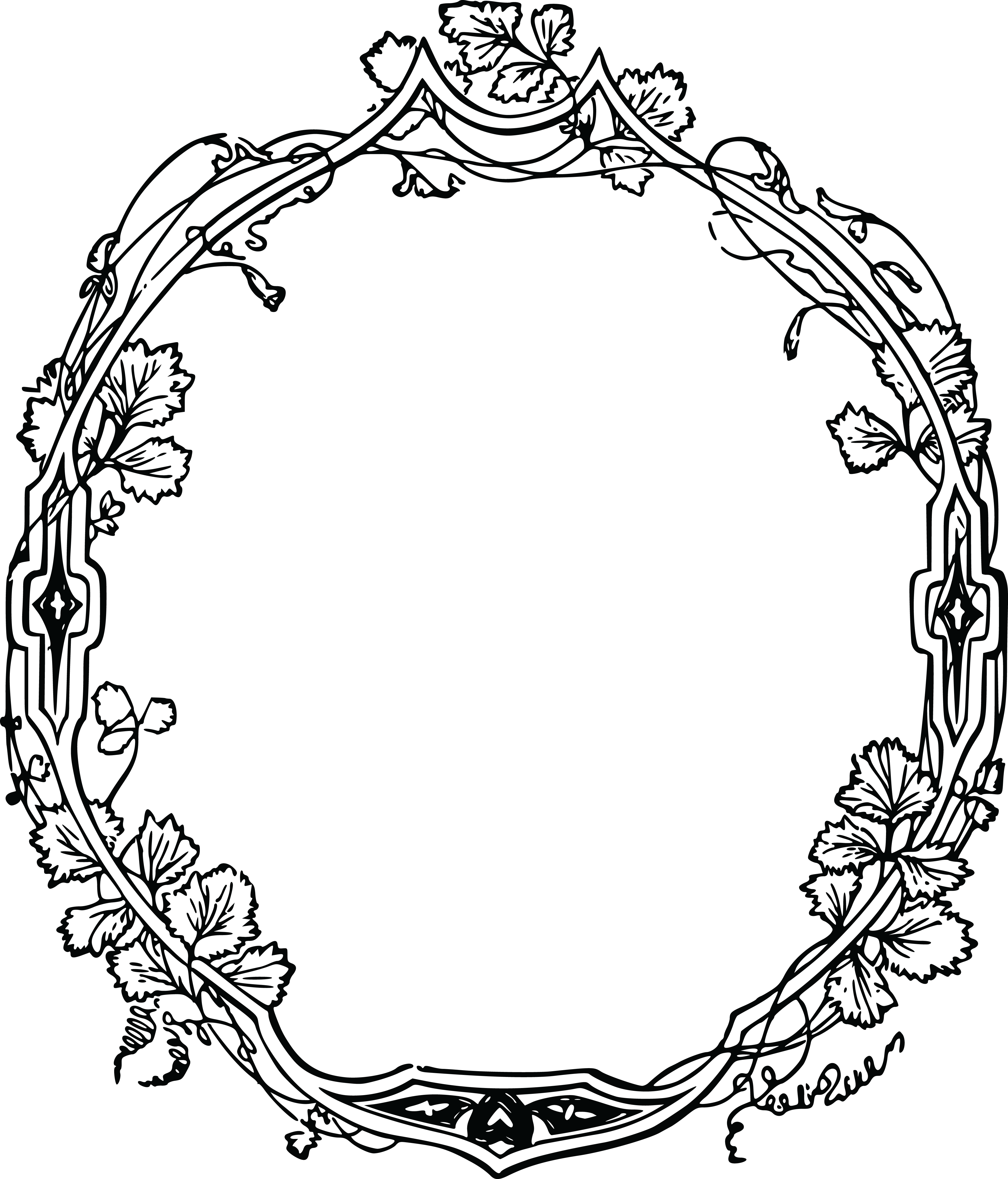 Free Clipart Of A Fancy Floral Frame - Fancy 3d Frame Clipart (4000x4679), Png Download
