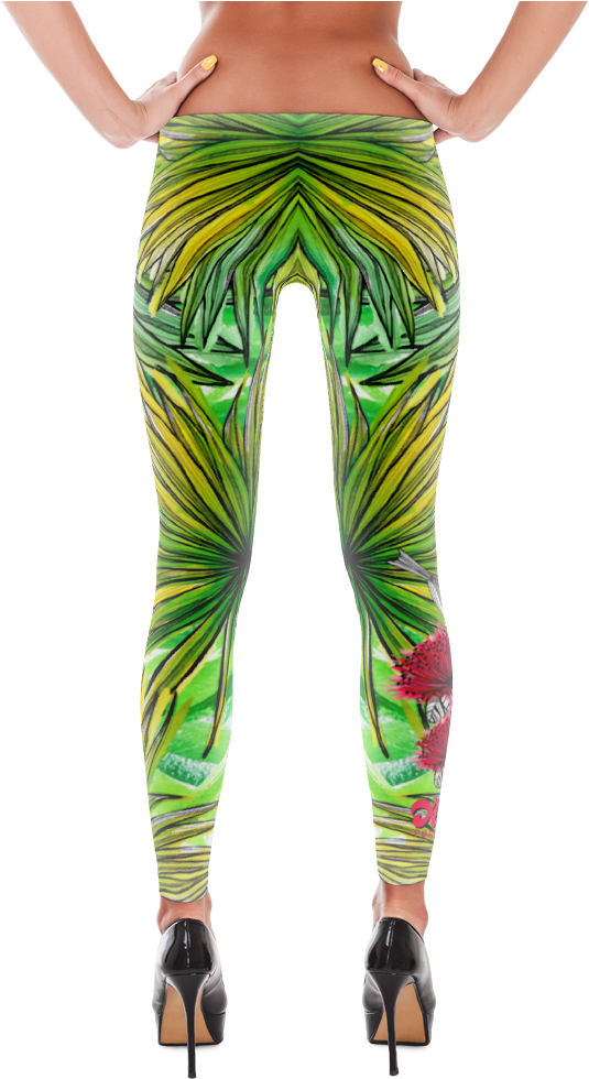 Tropical Palm Leaves Leggings - Ganesha Leggings (1000x1000), Png Download