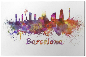Barcelona Skyline In Watercolor Canvas Print • Pixers® - 5th International Hr Conference Barcelona 2018 (400x400), Png Download