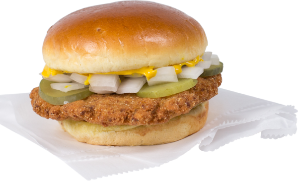 Hughbabys Slugburger - Chicken Sandwich (600x365), Png Download