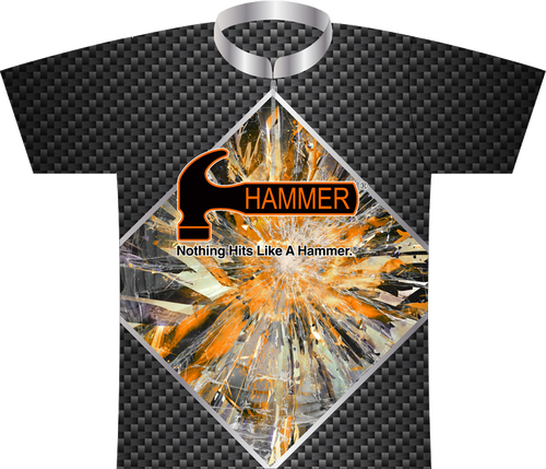 Hammer Cracked Glass Express Dye Sublimated Jersey - Hammer Bowling (500x429), Png Download