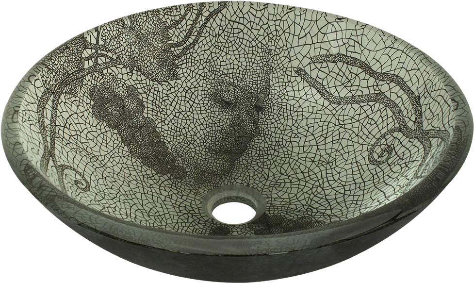 Mr Direct 624 Cracked Vineyard Glass Vessel Bathroom (1000x800), Png Download
