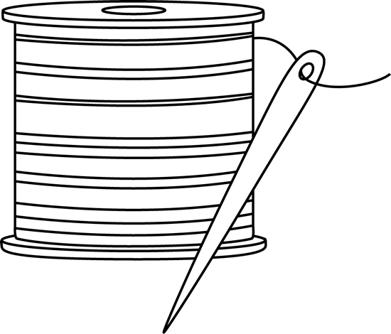 Black And White Clip Art Free Sewing - Mewarnai Gambar Alat Menjahit (550x470), Png Download