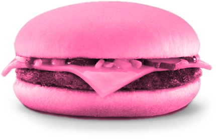 Mcdonald's Pink Cheeseburger - Mcdonalds Cheeseburger Meal (444x330), Png Download