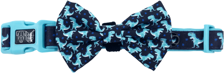 Dino-mite Dinosaur Comfort Dog Collar And Bowtie - Paisley (1024x398), Png Download