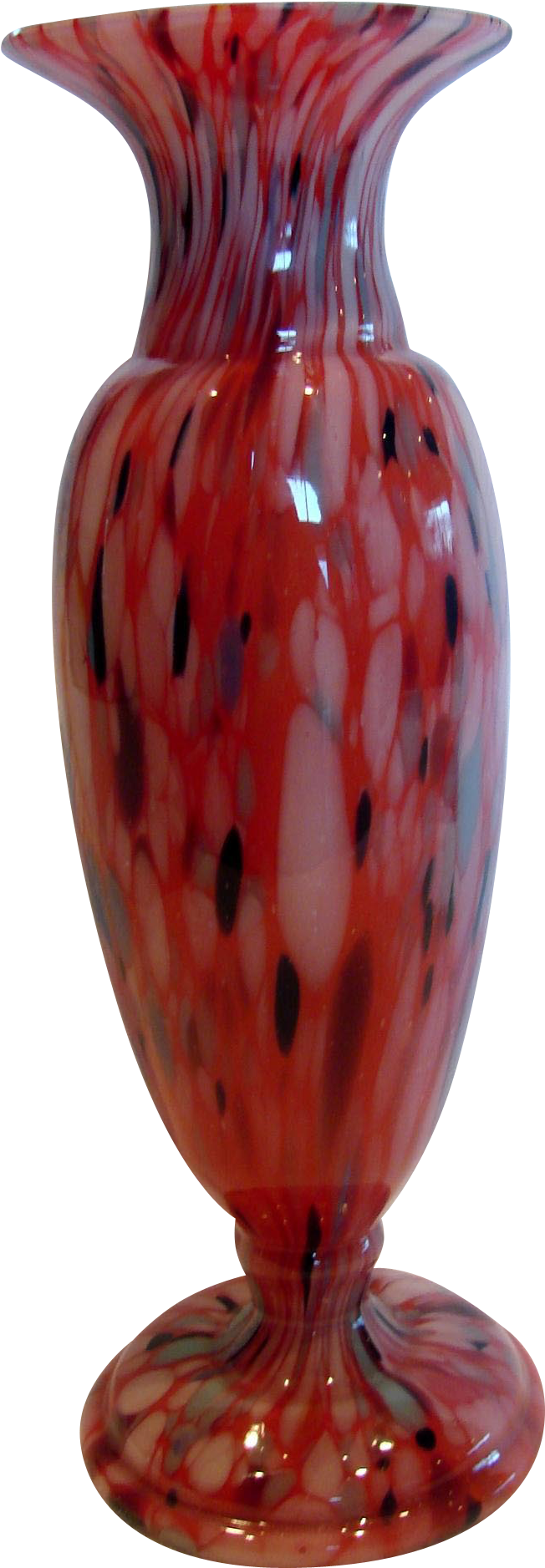 Bohemian Czech Kralik 12” Art Glass Vase Cased Red - Vase (1876x1876), Png Download
