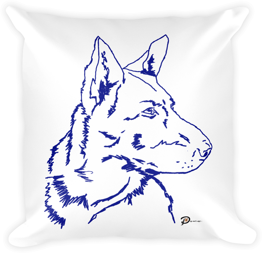 Blue Shepherd Square Pillow - Czechoslovakian Wolfdog (1000x1000), Png Download