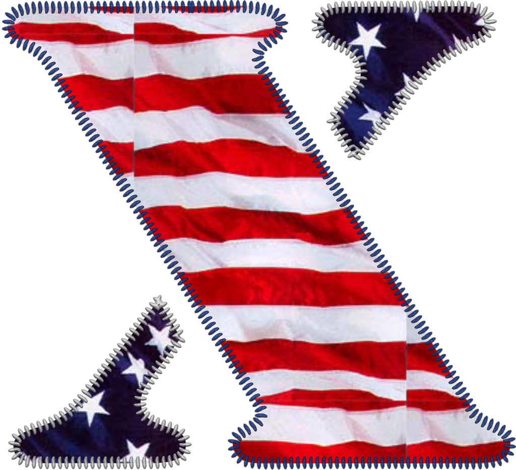 Patriotic Letter X - Flag Of The United States (1024x933), Png Download