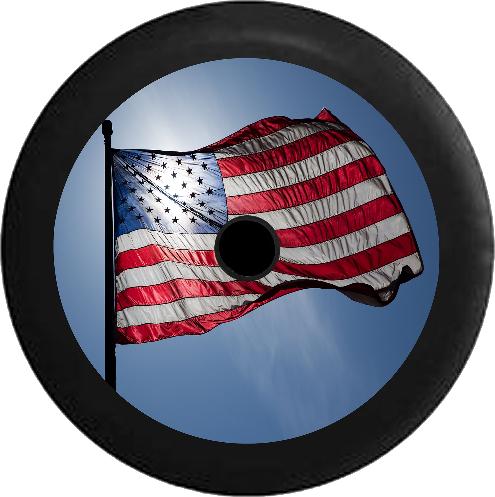 Jeep Wrangler Jl Backup Camera American Flag Waving - American Flag Facebook (1732x1736), Png Download