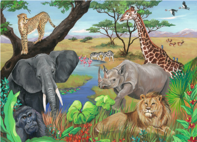 Safari Animals - Jigsaw Puzzle (640x640), Png Download