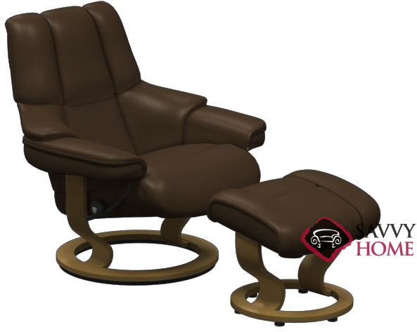 Reno Stressless Recliner And Ottoman In Paloma Chocolate - Recliner (822x506), Png Download