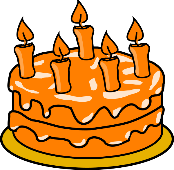 Orange Cake Clip Art At Clker - Clipart Image Of Cake (600x585), Png Download
