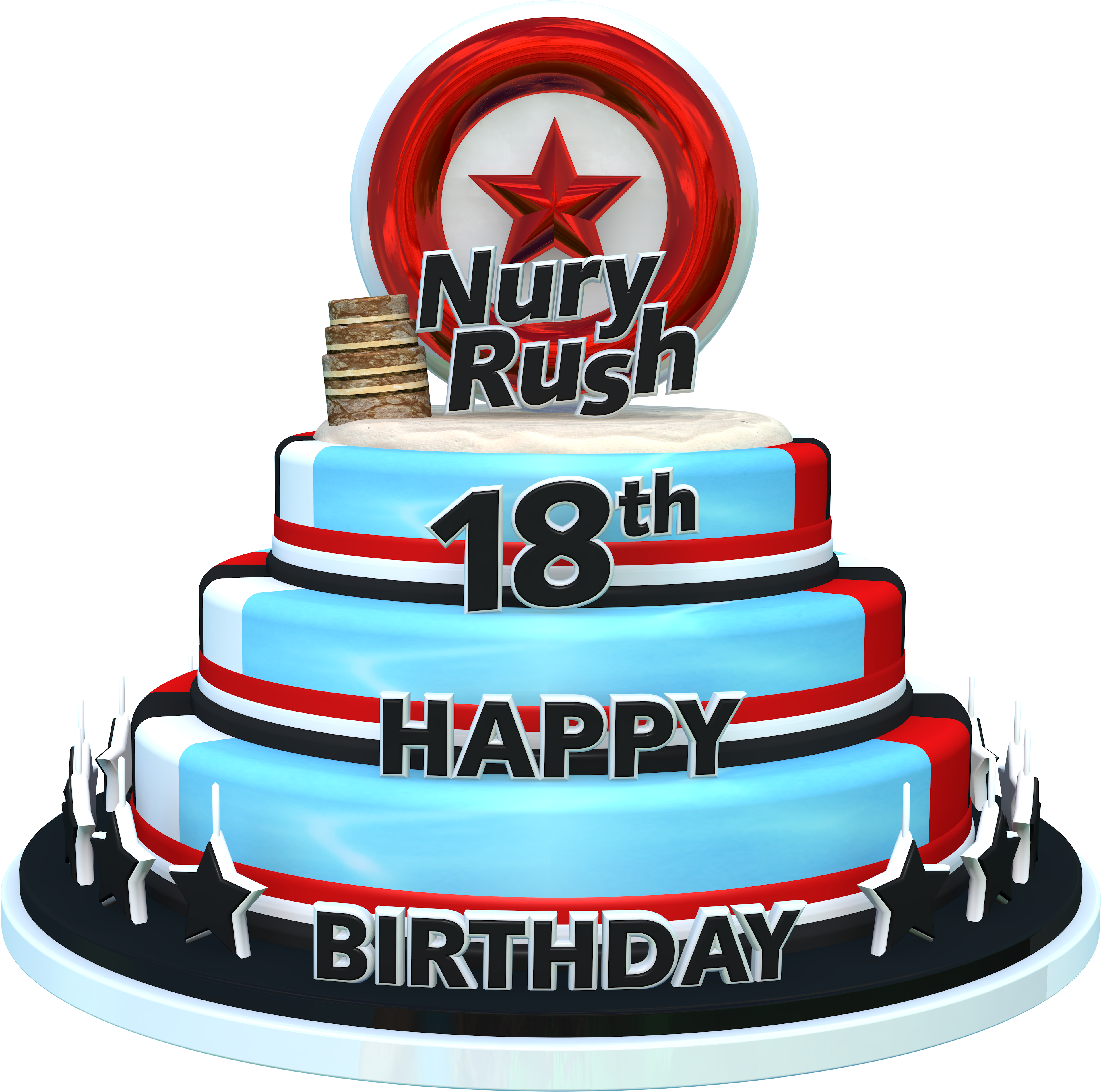 Nuryrush's Birthday 18th Cake Render By Nuryrush - Cake (3836x3803), Png Download