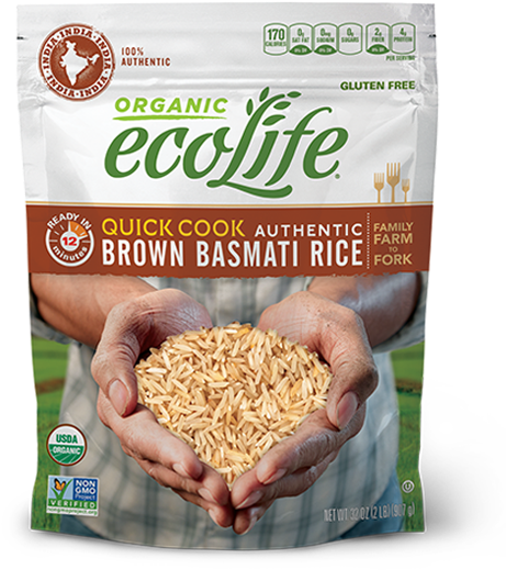 Authentic Quick Cook Brown Basmati Rice - Ecolife Basmati Rice (497x648), Png Download
