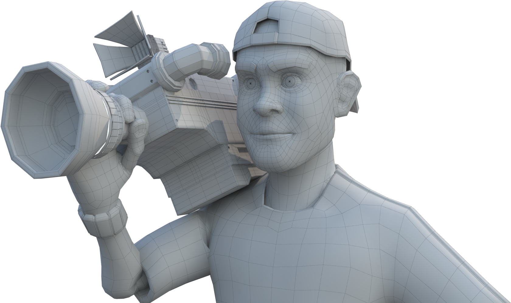 Preview/cameraman Wireframe 3 - Statue (1920x1080), Png Download
