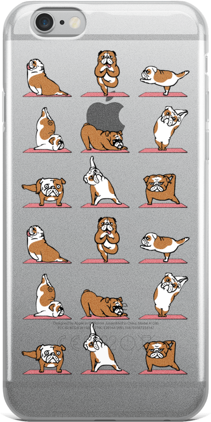 English Bulldog Yoga Iphone Case - Mobile Phone Case (1000x1000), Png Download